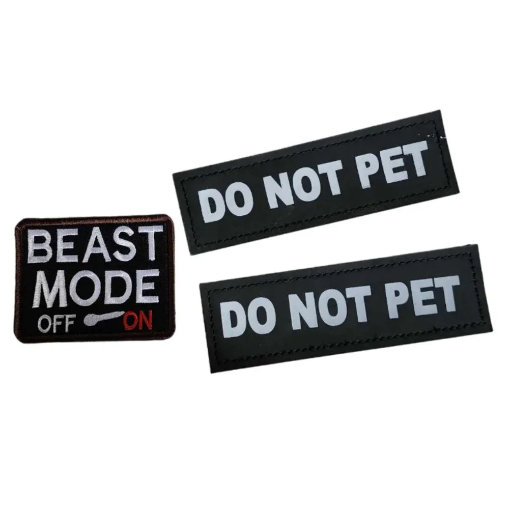 NWOT Set of THREE Patches Dog Harness Velco